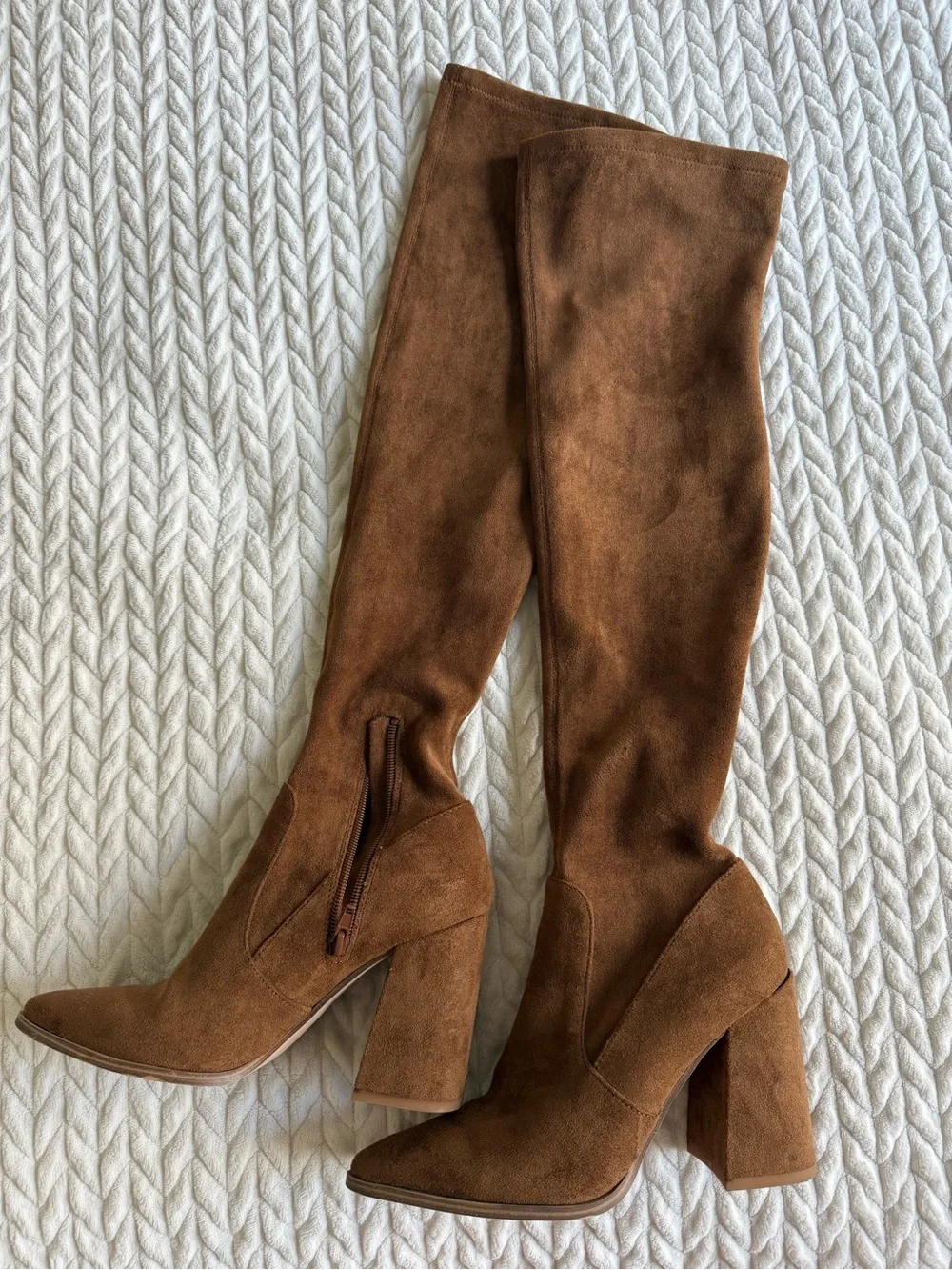 Steve Madden Over-the-Knee Suede Boots in Chestnut Brown